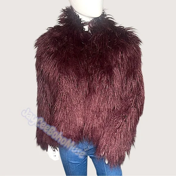 Faux Fur Cropped Coat - Picture 2 of 15